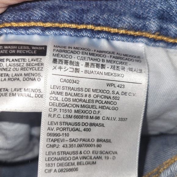 Levi's 501 Straight Leg Button Fly Denim Jeans - 38 x 29 - Picture 4 of 5